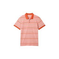 TOM TAILOR Herren Poloshirt mit Streifenmuster, orange, Gestreift, Gr. XXL