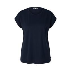 TOM TAILOR DENIM Damen Basic T-Shirt, blau, Uni, Gr. XXL