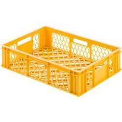 Euro Box Bäcker-Kasten, lebensmittelecht, Inhalt 27 L, durchbrochene Version, gelb-orange