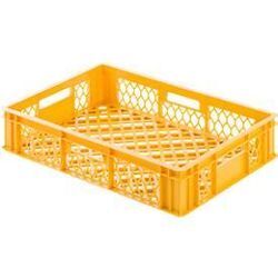 Euro Box Bäcker-Kasten, lebensmittelecht, Inhalt 25,3 L, durchbrochene Version, gelb-orange