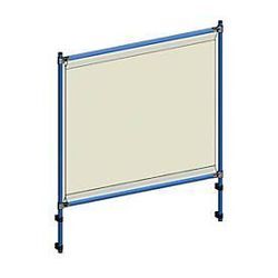 Infektionsschutzrahmen 5903 für fetra Transportgeräte, Stahlrohr/PVC-Folie, brillantblau RAL 5007/glasklar, L 1260 x B 49 x H 1410 mm