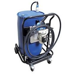 Fahrbare Tankanlage für Fässer CEMO Bluetroll Mobil, Cematic Blue Pumpensystem BASIC AZV für IBC mit Fahrgestell, Automatik-Zapfventil, 30l/min