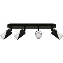 Deckenstrahler Metall GU10 verstellbar Schwarz Weiß 4-flammig länglich Spot Lampe Decke