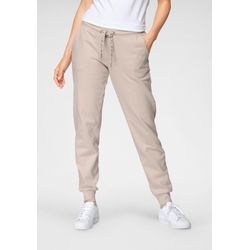 Sweathose OTTO PRODUCTS Gr. 34, N-Gr, beige, Damen, angeraute Sweatware, Obermaterial: 100% Baumwolle, unifarben, aufgeraut, Hosen Jogger-Pants, GOTS zertifiziert - aus Bio-Baumwolle -