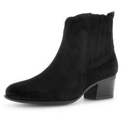 Westernstiefelette GABOR "St.Tropez", Damen, Gr. 37, schwarz, Veloursleder, unifarben, modisch, Schuhe, Cowboystiefelette, Boots, Komfortschuh in bequemer Weite G (= weit)