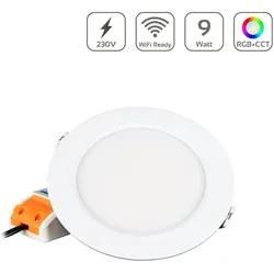 MiBoxer RGB+CCT LED Einbaustrahler rund 9W Ø138mm 2.4GHz WiFi ready FUT061 - Far...