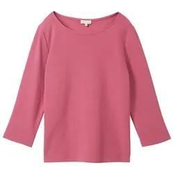 TOM TAILOR Damen 3/4 Arm Shirt mit Struktur, rosa, Uni, Gr. XXL