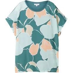 TOM TAILOR Damen T-Shirt mit Print, grün, Print, Gr. M