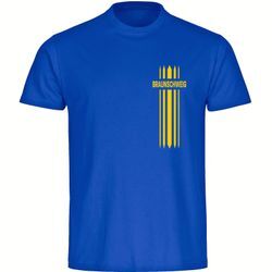 multifanshop Herren T-Shirt - Braunschweig - Streifen - Druck gelb - Männer