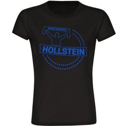 multifanshop Damen T-Shirt - Holstein - Meine Fankurve - Druck blau - Frauen