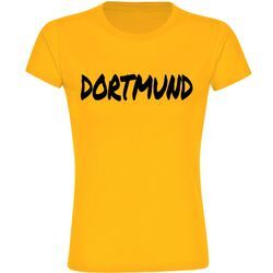 multifanshop Damen T-Shirt - Dortmund - Textmarker - Druck schwarz - Frauen