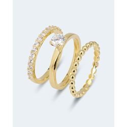 3er Ring-Set mit Zirkonia