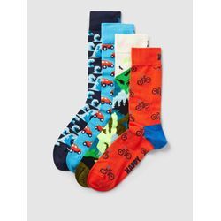 Socken mit Allover-Muster Modell 'Out and About' im 4er-Pack