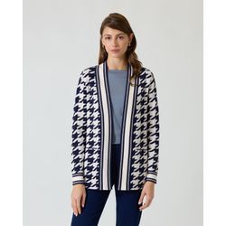 Longcardigan mit Hahnentritt-Muster