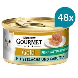 GOURMET Gold Feine Pastete mit Gemüse, Seelachs und Karotten 48x85g