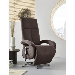 TV-Sessel SIT & MORE "Tycoon mit Kopfteilverstellung und 360 Drehfunktion", braun (dunkelbraun), B:74cm H:112cm T:82cm, 100% Polyester, Sessel, wahlweise manuell oder elektrischer Funktion, auch mit Akku (kabellos)