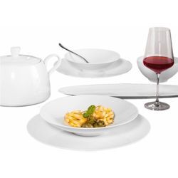 Tafelservice SELTMANN WEIDEN "Geschirr-Set Life", weiß, 12 tlg., Porzellan, Geschirr-Sets, Geschirr, Teller Set, weiß, Made in Germany, 12 Teile, für 6 Personen