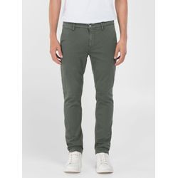 Chinohose REPLAY "Slim Fit ZEUMAR", Herren, Gr. 32, Länge 30, grün (military grün), Web, Obermaterial: 91% Baumwolle, 6% Elastomultiester, 3% Elasthan, casual, slim fit, Hosen