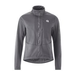 Fahrradjacke GONSO "ADVENTURE JACKET SOFTSHELL M" Gr. L, grau, Herren, 100% Polyester, Jacken, Herren Softshell-Jacke, Radjacke slim fit