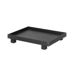 ferm LIVING Tablett Bon Small, Länge 36 cm, schwarz, Holz