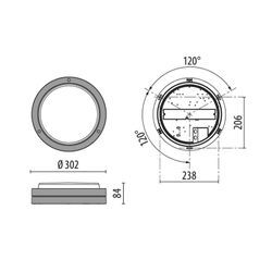 Wandlampe Bliz Round 40 3.000K weiß dimmbar