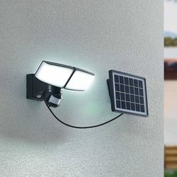 Prios Kalvito LED-Solar-Wandstrahler Sensor, 2-fl.