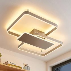 Lucande Kadira LED-Deckenlampe, 80 cm, nickel