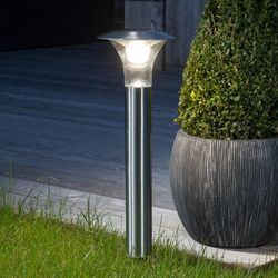 Lindby Solar-LED-Erdspießleuchte Jolin, 66 cm, Edelstahl