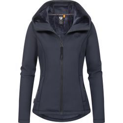 Kapuzensweatjacke RAGWEAR "Lyshka", Damen, Gr. L (40), blau (navy), Sweatware, Material: 95% Polyester, 5% Elasthan, sportlich, figurumspielend hüftbedeckend, hoch geschlossener Ausschnitt, Langarm Ärmel ohne Ärmelschlitz normaler Saum, Sweatjacken, Sportliche weiche und elastische Kapuzenjacke