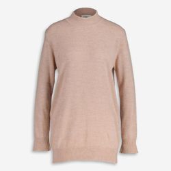 Rosa Pullover mit hohem Kragen