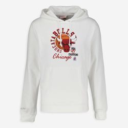 Weißer Kapuzenpullover mit Chicago Bulls-Logo