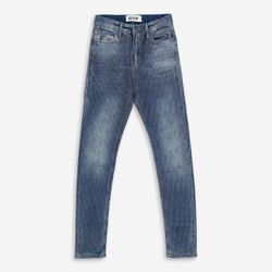 Blaue Skinny Fit Jeans mit Punktmuster