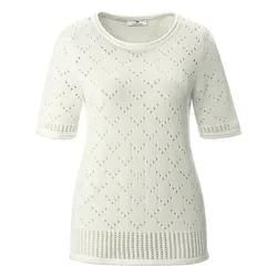 Rundhals-Pullover ­1/2-Arm Peter Hahn weiss, 50