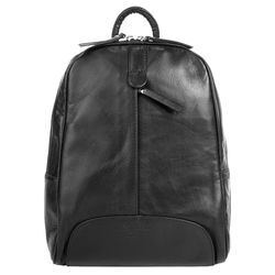 Cityrucksack SAMANTHA LOOK Gr. B/H/T: 35 cm x 23 cm x 10 cm, schwarz Rucksäcke echt Leder, Made in Italy