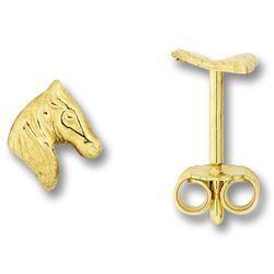 Paar Ohrhänger ONE ELEMENT "Pferd Ohrringe Ohrstecker aus 333 Gelbgold", gold, Ohrringe, Damen, Kinder, Gelbgold 333, Damen Gold Schmuck Pferd