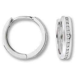 Paar Creolen ONE ELEMENT "Zirkonia Ohrringe Creolen aus 925 Silber", silber, Ohrringe, Damen, Damen,mit Zirkonia, Silber 925 (Sterlingsilber), Damen Silber Schmuck