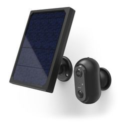 HAMA Smart Home Kamera "WLAN Kamera Outdoor (App, Solar, Nachtsicht, Bewegungsmelder, Live)", Überwachungskameras, schwarzB:5,7cm H:10cm T:6cm