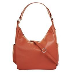 Shopper SAMANTHA LOOK Gr. B/H/T: 35cm x 25cm x 10cm onesize, orange, Damen, Leder, unifarben, Taschen, echt Leder, Made in Italy