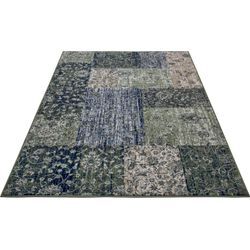 Teppich HANSE HOME "Kirie", grün, B:200cm H:9mm L:290cm, Kunstfaser, Teppiche, Patchwork, Kurzflor, Teppichläufer, Modern, Vintage, Wohnzimmer, Flur