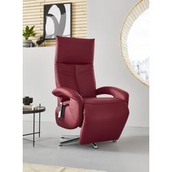 TV-Sessel SIT & MORE "Tycoon mit Kopfteilverstellung und 360 Drehfunktion", rot (feuerrot), B:74cm H:112cm T:82cm, Sessel, wahlweise manuell oder elektrischer Funktion, auch mit Akku (kabellos)