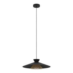 Hängeleuchte EGLO "GRIZEDALE" Lampen Gr. Ø 50,00cm H: 110,00cm, schwarz (schwarz, messing) Pendelleuchte, Esszimmerlampe, Japandi-Design, Metall, Ø 50 cm