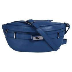 Gürteltasche SAMANTHA LOOK Gr. B/H/T: 32 cm x 13 cm x 9 cm onesize, blau Damen Taschen echt Leder, Made in Italy