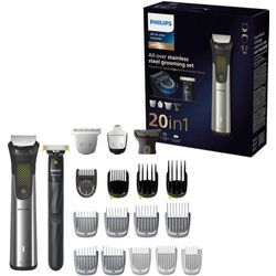 Multifunktionstrimmer PHILIPS "Series 9000 MG9553/15", silber (.), HaarschneiderB:19cm H:23cm T:7cm, All-in-One Trimmer, 20-in-1 für Gesicht, Körper und Kopfhaare, B:19cm H:23cm T:7cm