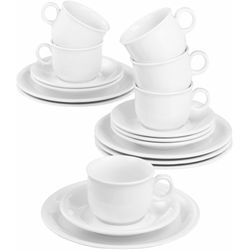 Kaffeeservice SELTMANN WEIDEN "Geschirr-Set, Service Compact" Geschirr-Sets Gr. 18 tlg., weiß Made in Germany, 18 Teile, für 6 Personen