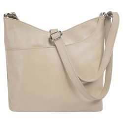 Umhängetasche SAMANTHA LOOK, Damen, Gr. B/H/T: 25cm x 20cm x 5cm onesize, beige (creme), Leder, unifarben, Taschen, echt Leder, Made in Italy