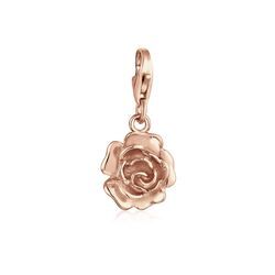 Charm-Einhänger NENALINA "Anhänger Rose Blume Floral Blüte 925 Silber", rosa (rosegold), Charms, Damen, ohne Stein, Silber 925 (Sterlingsilber)