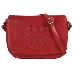 Umhängetasche BRUNO BANANI "Mandala", Damen, Gr. B/H/T: 26cm x 18cm x 6cm onesize, rot, Leder, vintage, Taschen, echt Leder