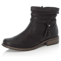 Stiefelette RIEKER, Damen, Gr. 39, schwarz, Lederimitat, modisch, Schuhe, mit Zierriemchen