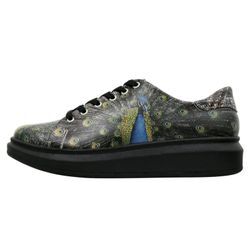 Plateausneaker DOGO "Damen Myra Mexican Vegan Damen Sneaker / female" Gr. 36, Normalschaft, schwarz (schwarz, blau) Damen Schuhe Vegan