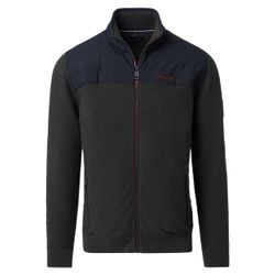 Strickjacke CASAMODA "CASAMODA Strickjacke uni", Herren, Gr. L, blau (dunkelblau), 100% Baumwolle, Strickjacken
